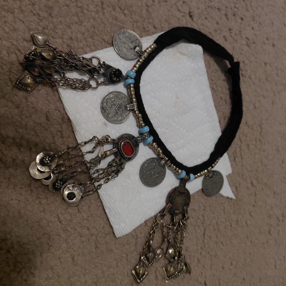 Bohemian Coin Charm Necklace - Black and Silver - Picture 3 of 3